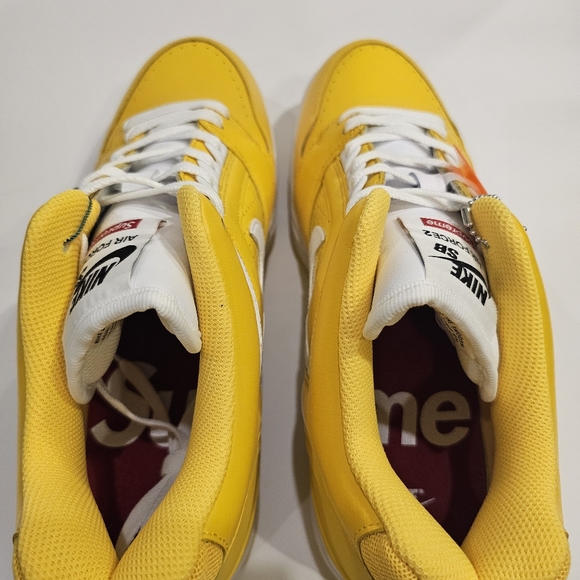 12M - 2017 Nike SB Air Force II Low x Supreme - Yellow - Brand New in OG Box - Picture 8 of 9
